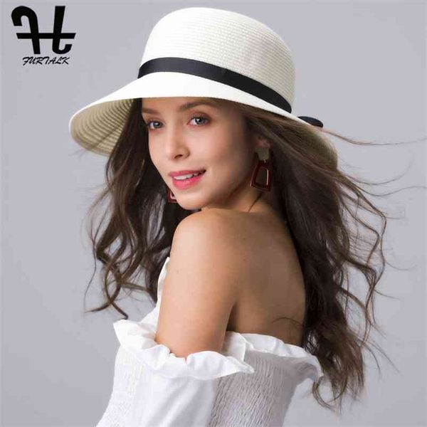 furtalk summer straw hat for women beach sun wide brim travel panama bucket female protection cap 210608, Blue;gray
furtalk summer straw hat for women beach sun wide brim travel panama bucket female protection cap 210608, Blue;gray