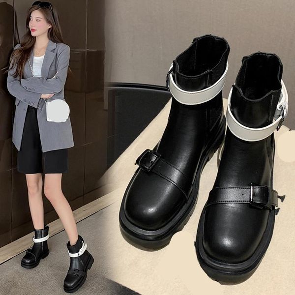boots women's leather shoes luxury designer round toe clogs platform boots-women summer rubber ankle med fashion rock ladies 20, Black
boots women's leather shoes luxury designer round toe clogs platform boots-women summer rubber ankle med fashion rock ladies 20, Black