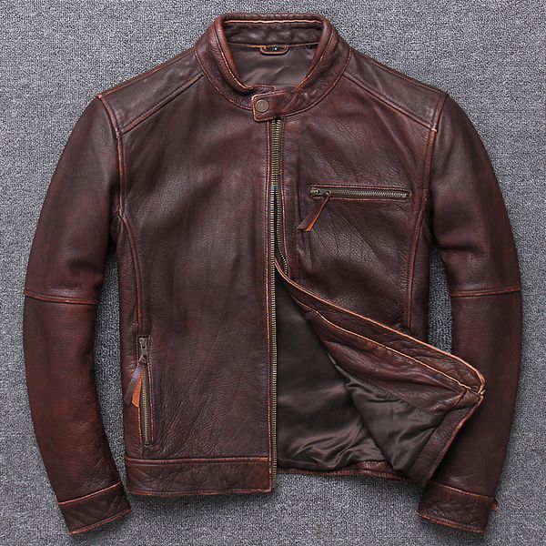 vintage real leather jacket men stand collar mens motorcycle jacket cowhide coats and jackets chaqueta de los hombres wpy2514, Black
vintage real leather jacket men stand collar mens motorcycle jacket cowhide coats and jackets chaqueta de los hombres wpy2514, Black