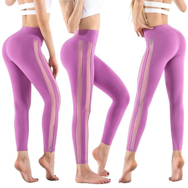 mesh yoga leggings women pants high waist tummy control stretch workout outfits, White;red
mesh yoga leggings women pants high waist tummy control stretch workout outfits, White;red