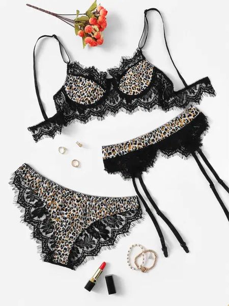 bras sets fashion lace leopard underwear set women patchwork bra brief mesh 2021 3 pcs lingerie, Red;black
bras sets fashion lace leopard underwear set women patchwork bra brief mesh 2021 3 pcs lingerie, Red;black