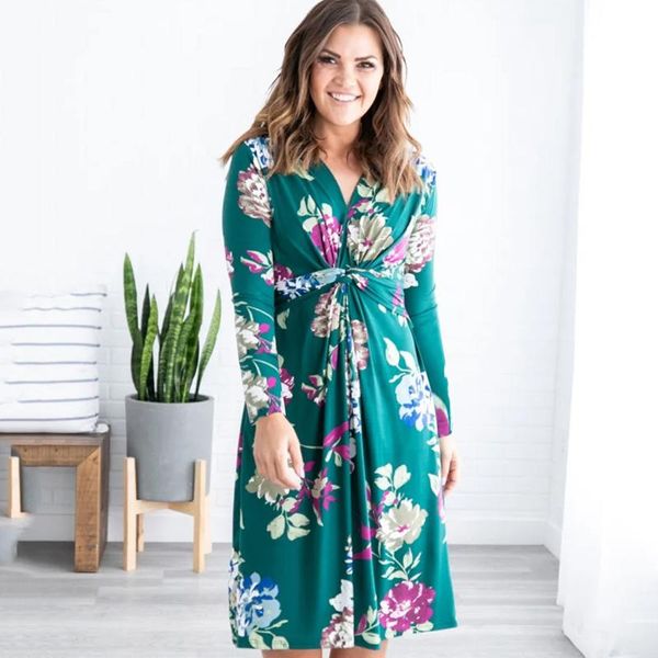 casual dresses autumn floral print wrap dress women waist knot long sleeve v neck a-line midi black/green 2021, Black;gray
casual dresses autumn floral print wrap dress women waist knot long sleeve v neck a-line midi black/green 2021, Black;gray