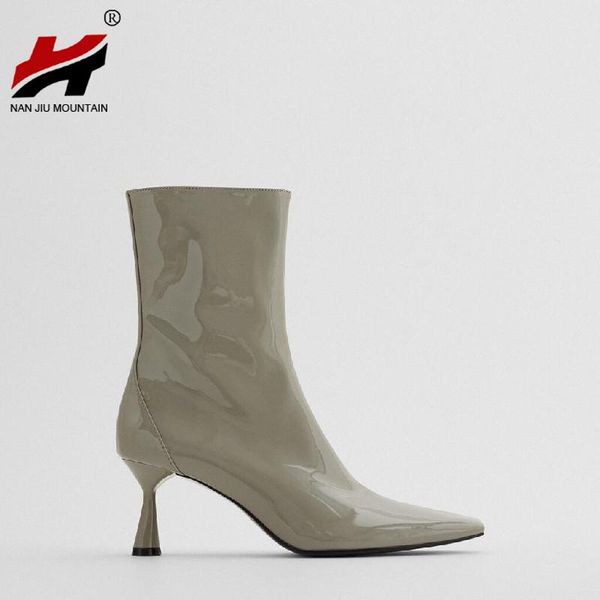 boots 2021 patent leather high heel women ankle pointed autumn winter stiletto shoes, Black
boots 2021 patent leather high heel women ankle pointed autumn winter stiletto shoes, Black