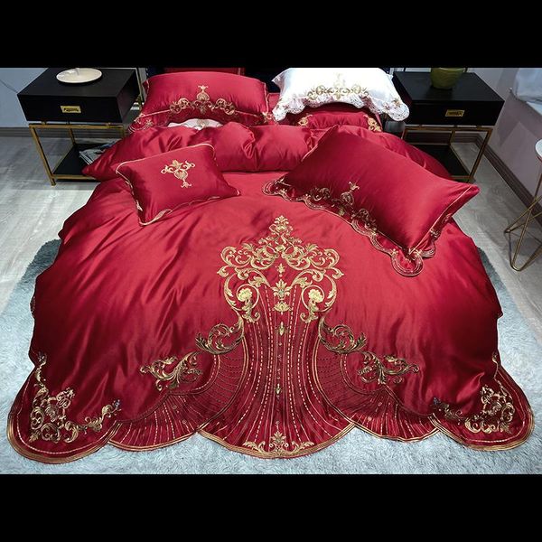 bedding sets red satin silk cotton gold embroidery european wedding set double duvet cover bed linen lace pillowcases skirt
bedding sets red satin silk cotton gold embroidery european wedding set double duvet cover bed linen lace pillowcases skirt