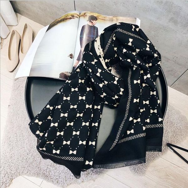 2021 lovely bow pattern scarf women's winter and fall double-sided scarves women soft warm imitation cashmere shawl black beige, Blue;gray
2021 lovely bow pattern scarf women's winter and fall double-sided scarves women soft warm imitation cashmere shawl black beige, Blue;gray