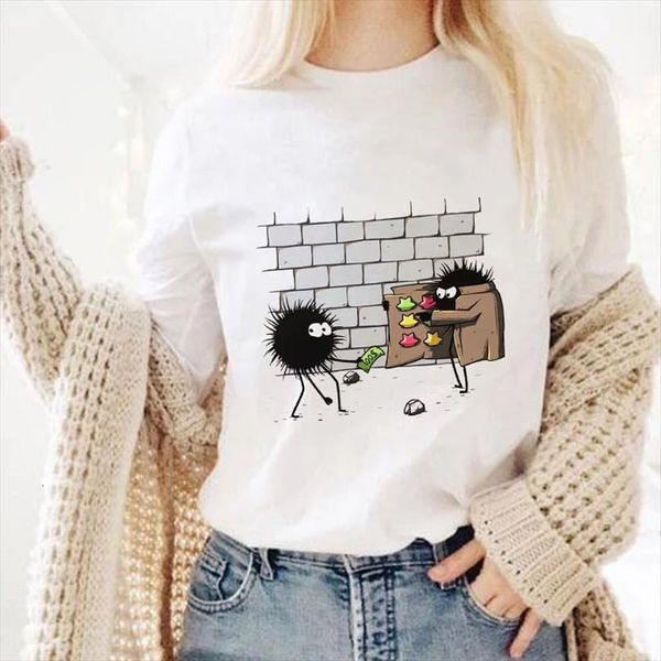 female harajuku and women 90s men t shirt girl summer simple black ball print o neck short sleeve lady, White;black
female harajuku and women 90s men t shirt girl summer simple black ball print o neck short sleeve lady, White;black