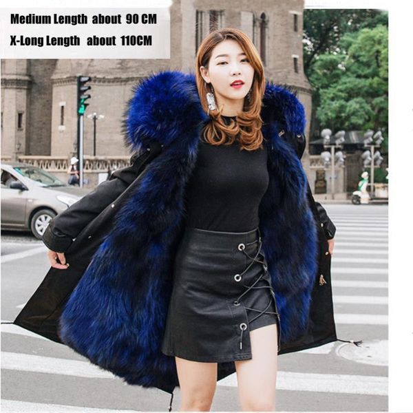 women's fur & faux women winter parkas natural real raccoon lining coat x-long collar jacket hooded pelliccia factory outlet woman, Black
women's fur & faux women winter parkas natural real raccoon lining coat x-long collar jacket hooded pelliccia factory outlet woman, Black