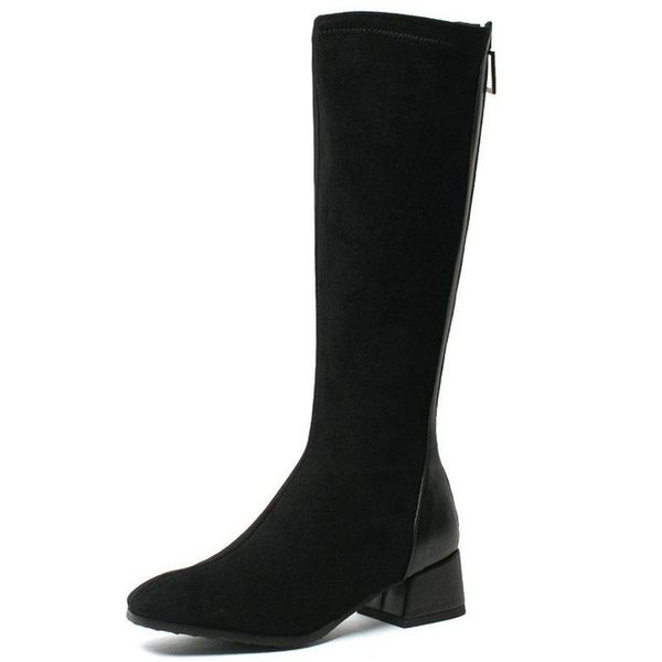 boots 2021 knee high women square heel ladies shoes autumn winter toe flock pu stretch long size 34-43, Black
boots 2021 knee high women square heel ladies shoes autumn winter toe flock pu stretch long size 34-43, Black