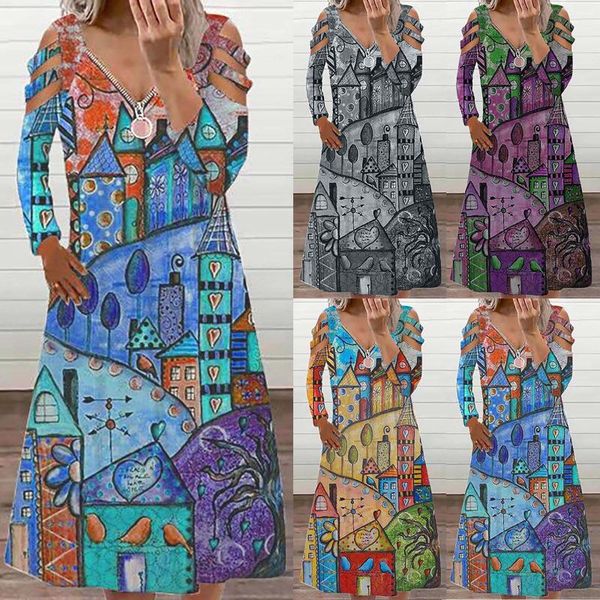 casual dresses women's fashion v-neck long sleeve strap open back zipperparty dress bohemian vestido robe femme female, Black;gray
casual dresses women's fashion v-neck long sleeve strap open back zipperparty dress bohemian vestido robe femme female, Black;gray
