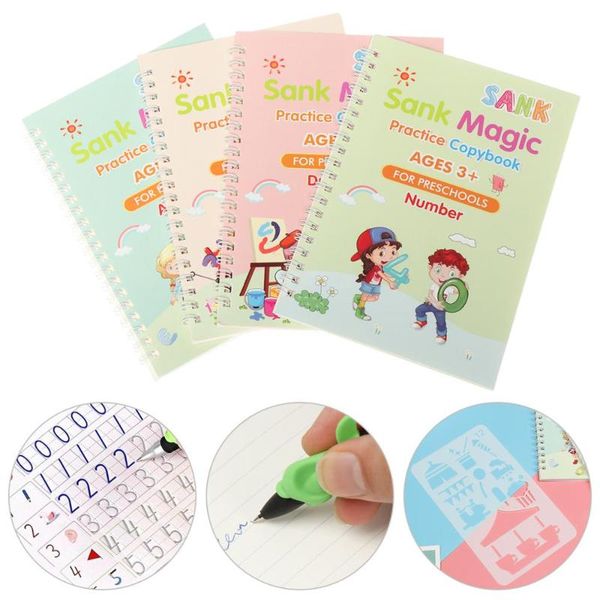 english groove copybook children's magic handwriting board calligraphy kids preschool educational learn practice writing sticker notepa, Purple;pink
english groove copybook children's magic handwriting board calligraphy kids preschool educational learn practice writing sticker notepa, Purple;pink