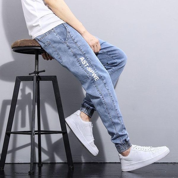 mens jeans 2021 trendy men's casual loose small feet harron workwear pants baggy street wear elastic waist, Blue
mens jeans 2021 trendy men's casual loose small feet harron workwear pants baggy street wear elastic waist, Blue