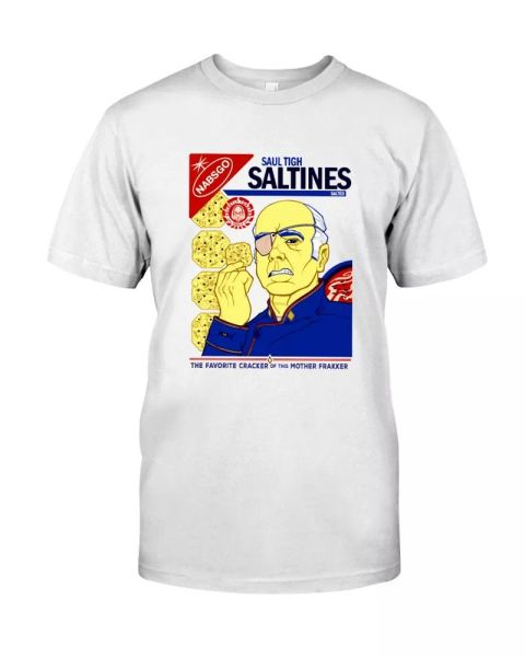saul tigh saltine cracker food battlestar galactica space funny white tshirt, White;black
saul tigh saltine cracker food battlestar galactica space funny white tshirt, White;black