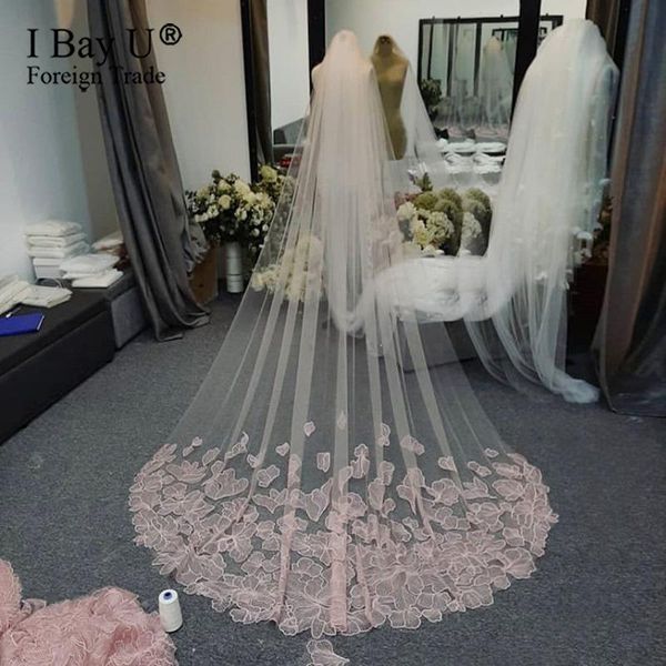 bridal veils custom made stunning 1 layer luxury lace wedding veil with pink appliques edge soft tulle bespoke woman, Black
bridal veils custom made stunning 1 layer luxury lace wedding veil with pink appliques edge soft tulle bespoke woman, Black