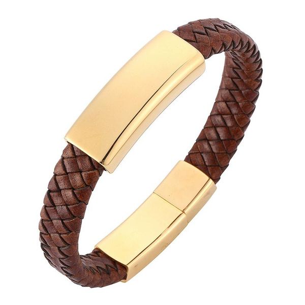 charm bracelets punk men jewelry vintage brown braided leather handmade bracelet male golden exquisite stainless steel clasp mens bangles sp, Golden;silver
charm bracelets punk men jewelry vintage brown braided leather handmade bracelet male golden exquisite stainless steel clasp mens bangles sp, Golden;silver