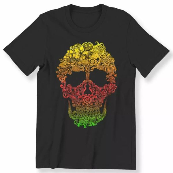 men's ladies skull colorful ornament t-shirt floral cute skull tee 100% cotton, White;black
men's ladies skull colorful ornament t-shirt floral cute skull tee 100% cotton, White;black