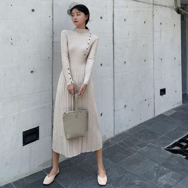 casual dresses korean fashion womens dress solid color half high collar waist temperament long sleeve 2021 autumn winter, Black;gray
casual dresses korean fashion womens dress solid color half high collar waist temperament long sleeve 2021 autumn winter, Black;gray