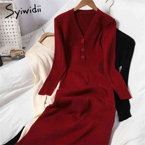 fashion high waist knitted dresses women breasted long sleeve v-neck a-line solid black clothing winter korean 210607, Black;gray
fashion high waist knitted dresses women breasted long sleeve v-neck a-line solid black clothing winter korean 210607, Black;gray