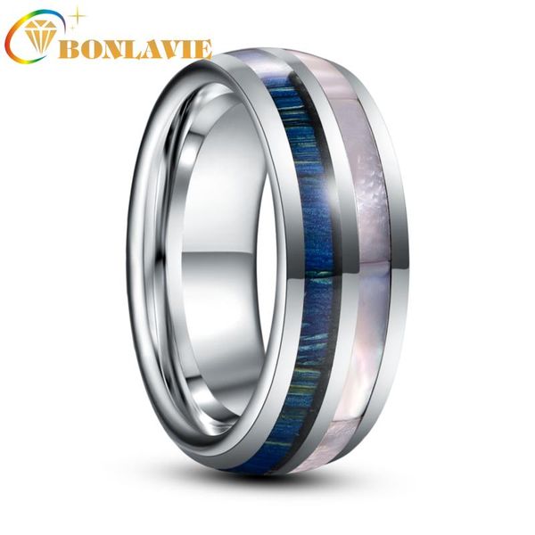 wedding rings bonlavie 8mm blue wood carbon ring jewelry white shell dome tungsten steel for men, Slivery;golden
wedding rings bonlavie 8mm blue wood carbon ring jewelry white shell dome tungsten steel for men, Slivery;golden