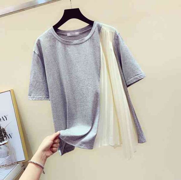 t shirt women t-shirt woman summer fashion pleats pleated stitching short sleeve tshirt female ladies loose t-shirts tee, White
t shirt women t-shirt woman summer fashion pleats pleated stitching short sleeve tshirt female ladies loose t-shirts tee, White