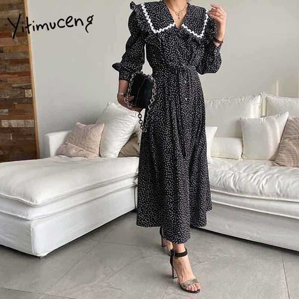 yitimuceng polka dot dresses for women split fork maxi dress peter pan collar high waist sundress spring korean fashion 210601, Black;gray
yitimuceng polka dot dresses for women split fork maxi dress peter pan collar high waist sundress spring korean fashion 210601, Black;gray