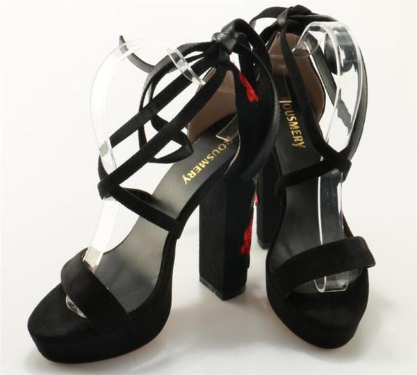 sandals fashion women open toe black suede leather high platform super heel embroidery dress shoes qved
sandals fashion women open toe black suede leather high platform super heel embroidery dress shoes qved