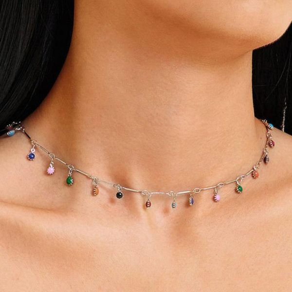 pendant necklaces boho beaded gold necklace candy color enamel bedas charm choker for women fashion summer jewelry accessories, Silver
pendant necklaces boho beaded gold necklace candy color enamel bedas charm choker for women fashion summer jewelry accessories, Silver