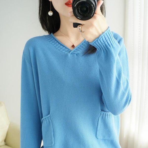 women's sweaters pure cotton sweater 2021 spring and autumn v-neck pullover loose casual oversize color knitted female, White;black
women's sweaters pure cotton sweater 2021 spring and autumn v-neck pullover loose casual oversize color knitted female, White;black