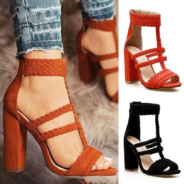 dress shoes gladiator sandals women high heels rome pumps block heel open toe ladies summer shoe twist retro sandal, Black
dress shoes gladiator sandals women high heels rome pumps block heel open toe ladies summer shoe twist retro sandal, Black