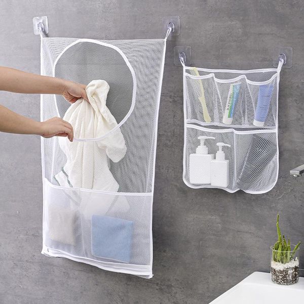storage bags wall hanging dirty clothes basket multifunctional laundry bag toys toiletries organizer bathroom net with 2 hooks
storage bags wall hanging dirty clothes basket multifunctional laundry bag toys toiletries organizer bathroom net with 2 hooks