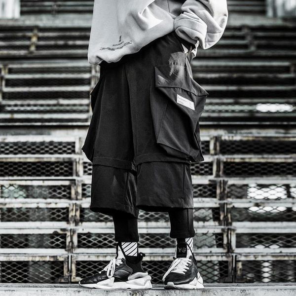 men's pants 2021 fake two-piece wide-leg thin loose hip-hop big pocket leggings, Black
men's pants 2021 fake two-piece wide-leg thin loose hip-hop big pocket leggings, Black