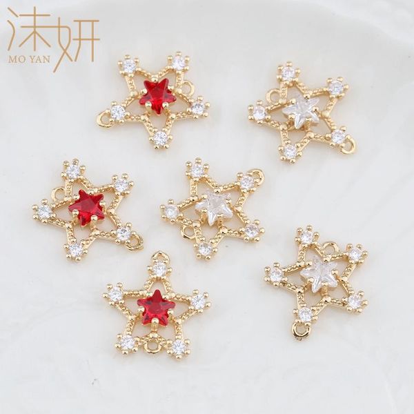 charms 2pcs kc gold five pointed star shaped zircon pendant jewelry finds diy set earrings components accessories, Bronze;silver
charms 2pcs kc gold five pointed star shaped zircon pendant jewelry finds diy set earrings components accessories, Bronze;silver