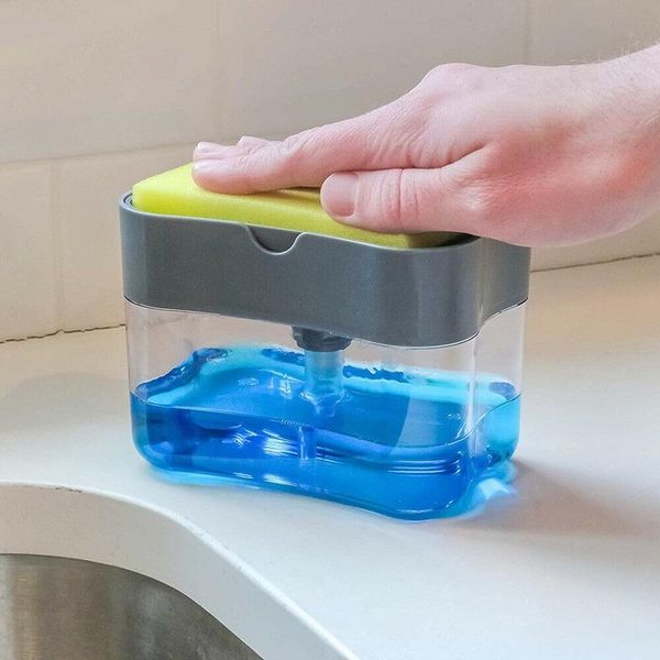 liquid soap dispenser manual with sponge box, double layer scouring pad holder, kitchen and bathroom supplies for washing cleaning
liquid soap dispenser manual with sponge box, double layer scouring pad holder, kitchen and bathroom supplies for washing cleaning