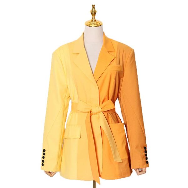 women's suits & blazers fashion stitching contrast color waist tie commuter style short ladies suit, White;black
women's suits & blazers fashion stitching contrast color waist tie commuter style short ladies suit, White;black