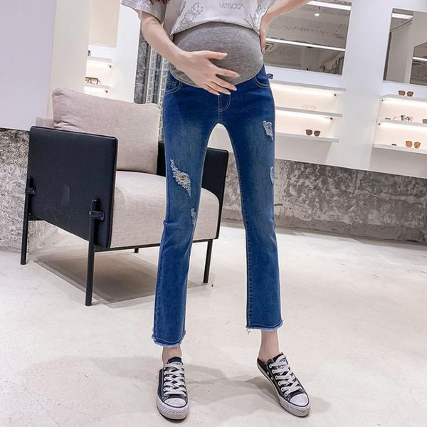 maternity bottoms spring andautumn pregnant women stomach lift jeans korean version of the wild fashion tide hole micro horn nine points pan, White
maternity bottoms spring andautumn pregnant women stomach lift jeans korean version of the wild fashion tide hole micro horn nine points pan, White