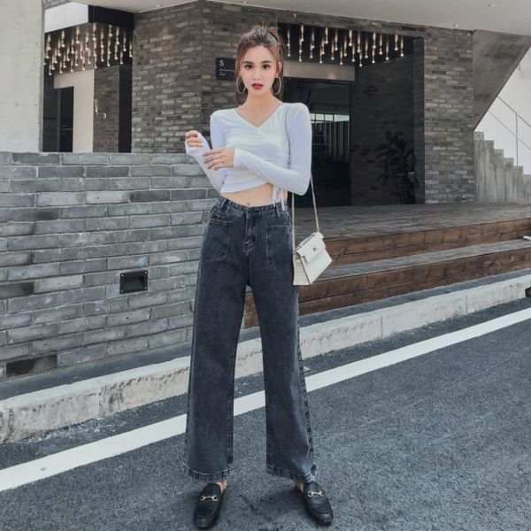 women's jeans 2021 high waist pants vintage woman wide-leg women full length mom fashion denim trousers dark grey vaqueros mujer, Blue
women's jeans 2021 high waist pants vintage woman wide-leg women full length mom fashion denim trousers dark grey vaqueros mujer, Blue