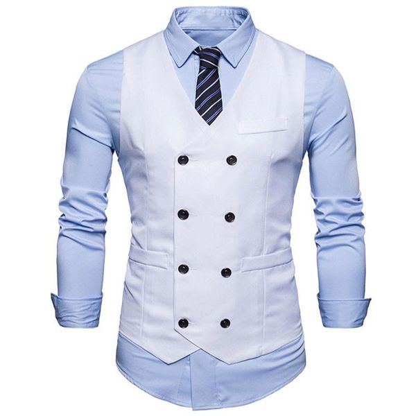 men's vests mens double breasted suit vest 2021 brand slim fit waistcoat men party wedding tuxedo dress gilet costume homme, Black;white
men's vests mens double breasted suit vest 2021 brand slim fit waistcoat men party wedding tuxedo dress gilet costume homme, Black;white