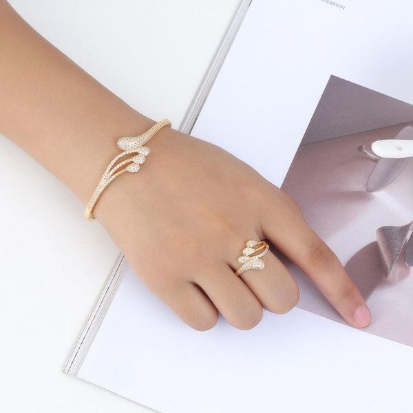 earrings & necklace zirconia bangles for women romantic flowers bangle wedding noble elegant style bride bracelets, Silver
earrings & necklace zirconia bangles for women romantic flowers bangle wedding noble elegant style bride bracelets, Silver