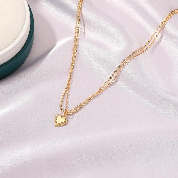 gold color alloy love heart pendant necklace double layer clavicle chain for women gothic aesthetic neck jewelry gift necklaces, Silver
gold color alloy love heart pendant necklace double layer clavicle chain for women gothic aesthetic neck jewelry gift necklaces, Silver