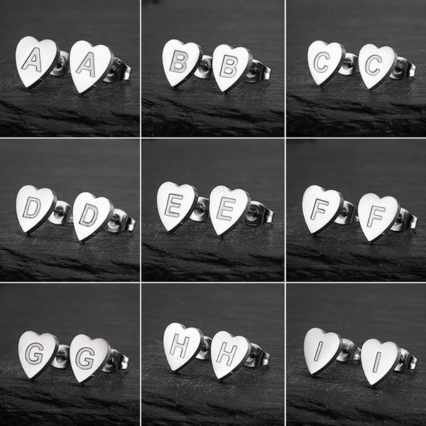 punk geometric silver color love heart a-z alphabet small stud earrings for woman trendy initial letter stainless steel earrings, Golden;silver
punk geometric silver color love heart a-z alphabet small stud earrings for woman trendy initial letter stainless steel earrings, Golden;silver