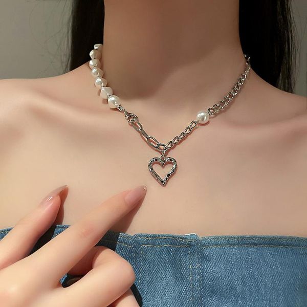 chains 1pc hip hop reflective pearl chain heart pendant necklace for women geomertic personaility choker, Silver
chains 1pc hip hop reflective pearl chain heart pendant necklace for women geomertic personaility choker, Silver