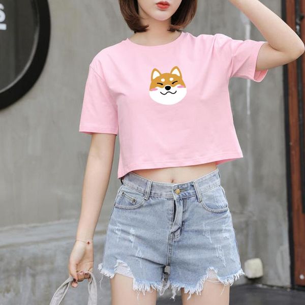 women's t-shirt korean style harajuku tshirt kawaii femme cutr shiba inu dog print women t shirt ullzzang graphic crop tee, White
women's t-shirt korean style harajuku tshirt kawaii femme cutr shiba inu dog print women t shirt ullzzang graphic crop tee, White