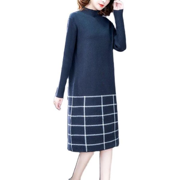 casual dresses autumn winter straight sweater dress loose long paragraph women's elegant half turtleneck long-sleeve knit plus size, Black;gray
casual dresses autumn winter straight sweater dress loose long paragraph women's elegant half turtleneck long-sleeve knit plus size, Black;gray
