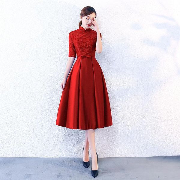 s-xxl female navy blue vintage mandarin collar qipao elegant mid-length a-line evening dresses slim lace floral banquet gown ethnic clothing, Red
s-xxl female navy blue vintage mandarin collar qipao elegant mid-length a-line evening dresses slim lace floral banquet gown ethnic clothing, Red