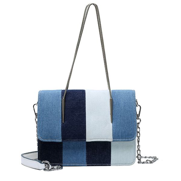 women's pu handbag denim stripe contrast stitching design women's shoulder bag personalized chain small square bags
women's pu handbag denim stripe contrast stitching design women's shoulder bag personalized chain small square bags