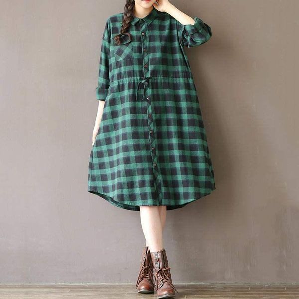 casual dresses women loose tunic shirt dress button down green plaid long shirts, Black;gray
casual dresses women loose tunic shirt dress button down green plaid long shirts, Black;gray