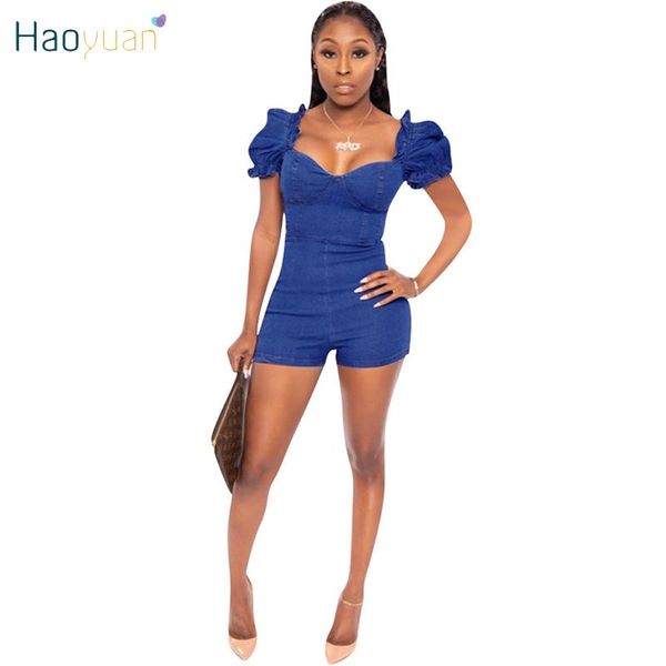 women's jumpsuits & rompers haoyuan bodycon jumpsuit puff sleeve jean overalls for women fashion streetwear clothes summer one piece ni, Black;white
women's jumpsuits & rompers haoyuan bodycon jumpsuit puff sleeve jean overalls for women fashion streetwear clothes summer one piece ni, Black;white