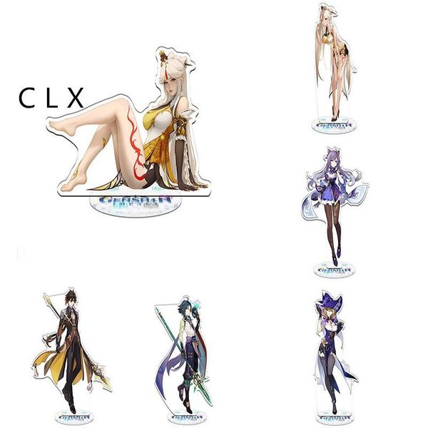keychains game genshin impact zhongli diluc ningguang keqing qiqi acrylic figure stand model plate desk decor standing birthday present, Silver
keychains game genshin impact zhongli diluc ningguang keqing qiqi acrylic figure stand model plate desk decor standing birthday present, Silver