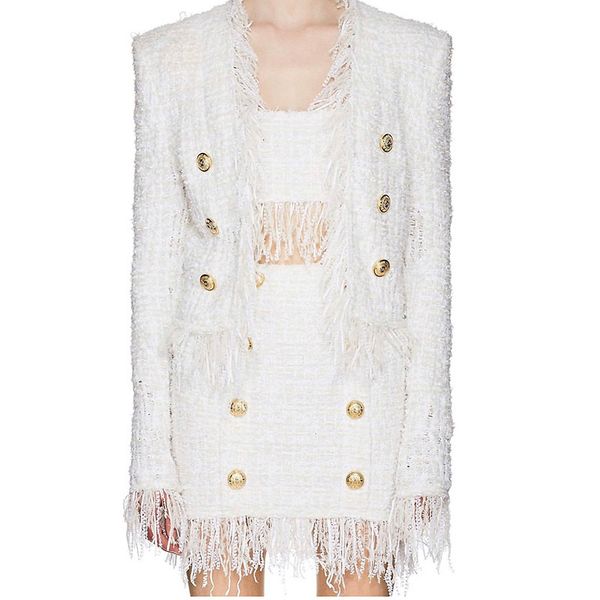 two piece dress the latest autumn and winter european american tassel wool tweed short jacket + skirt dl1f, White
two piece dress the latest autumn and winter european american tassel wool tweed short jacket + skirt dl1f, White