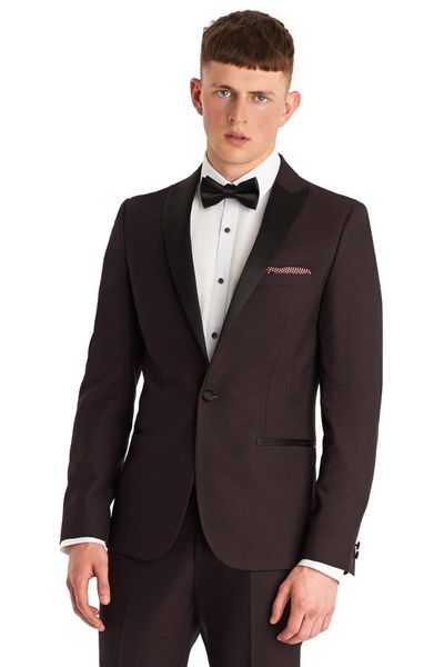 arriving custom made slim fit brown with black satin lapel mens suits wedding men men's & blazers, White;black
arriving custom made slim fit brown with black satin lapel mens suits wedding men men's & blazers, White;black