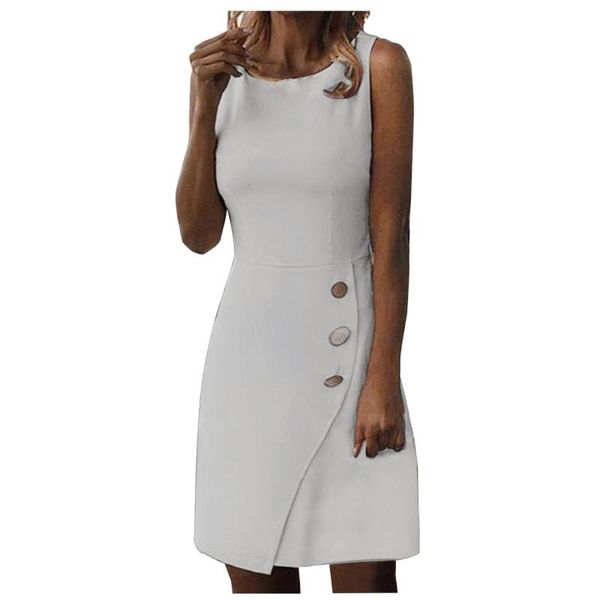 casual dresses elegant pure black women's summer fashion round neck sleeveless dress button tank vest tshirts robe femme vestidos, Black;gray
casual dresses elegant pure black women's summer fashion round neck sleeveless dress button tank vest tshirts robe femme vestidos, Black;gray